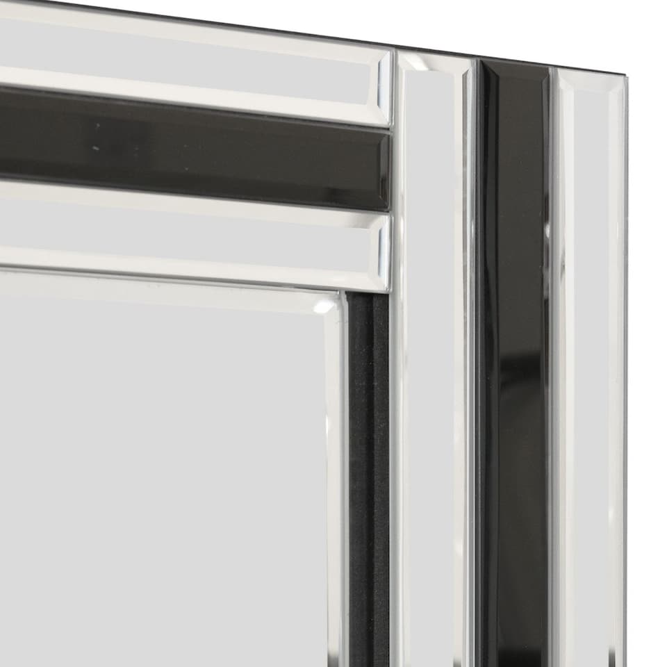 image 1 of Dalton Black All Glass Mirror 90 x 60 CM Black
