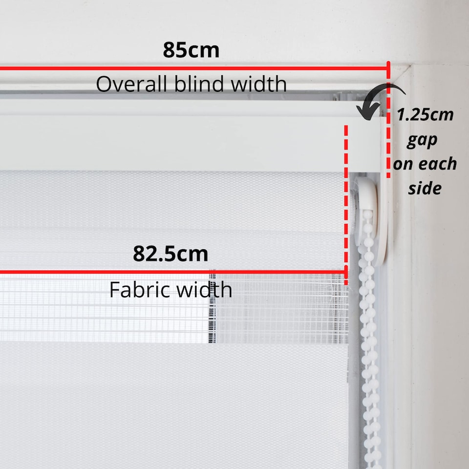 image 1 of Day and Night Zebra Roller Blind 85cm Wide x 165cm Long | White | White