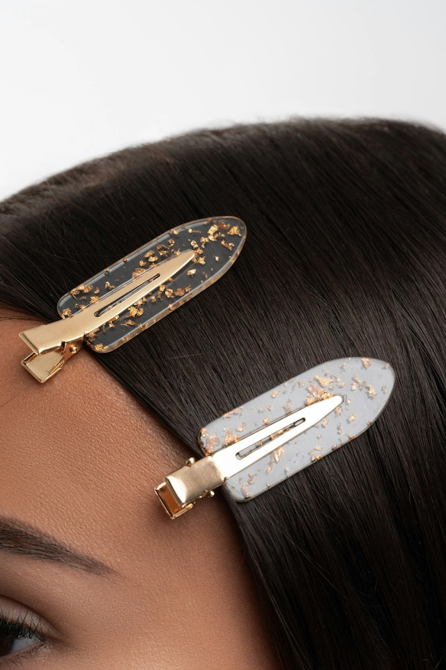 image 1 of Brushworks Gold Flake No Crease Clips