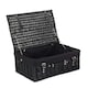 image 1 of 46cm Empty Willow Wicker Picnic Basket with Lining Black | Black | One Size