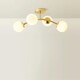 image 3 of ValueLights Jas Gold 4 Way Ceiling Light with Opal White Frosted Glass Globe Shades | Gold