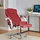 image 7 of Neo Office Chair Brown Faux Leather with Massage Function & Footrest | Red