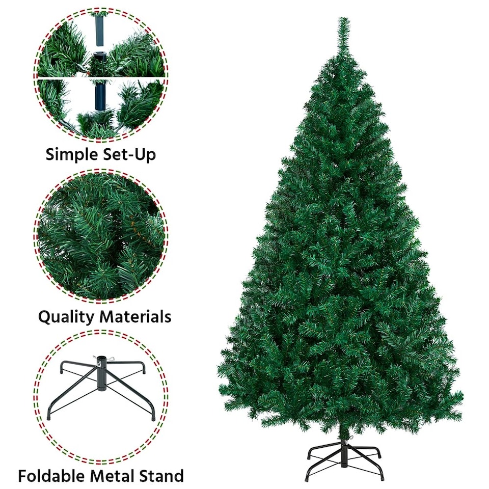 image 1 of Yaheetech 183cm Artificial Christmas Tree with Foldable Stand
