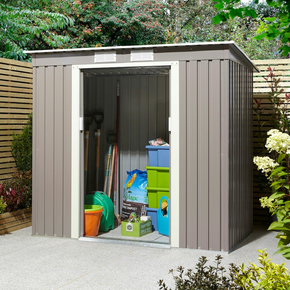 image 1 of Rowlinson Trentvale Metal Shed 6x4 Pent Roof