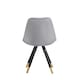 image 5 of Set of 2 Sofia Ergonomic Modern Dining Chairs Upholstered in Velvet, Metal Legs with Gold End Tips | Grey | Light Grey
