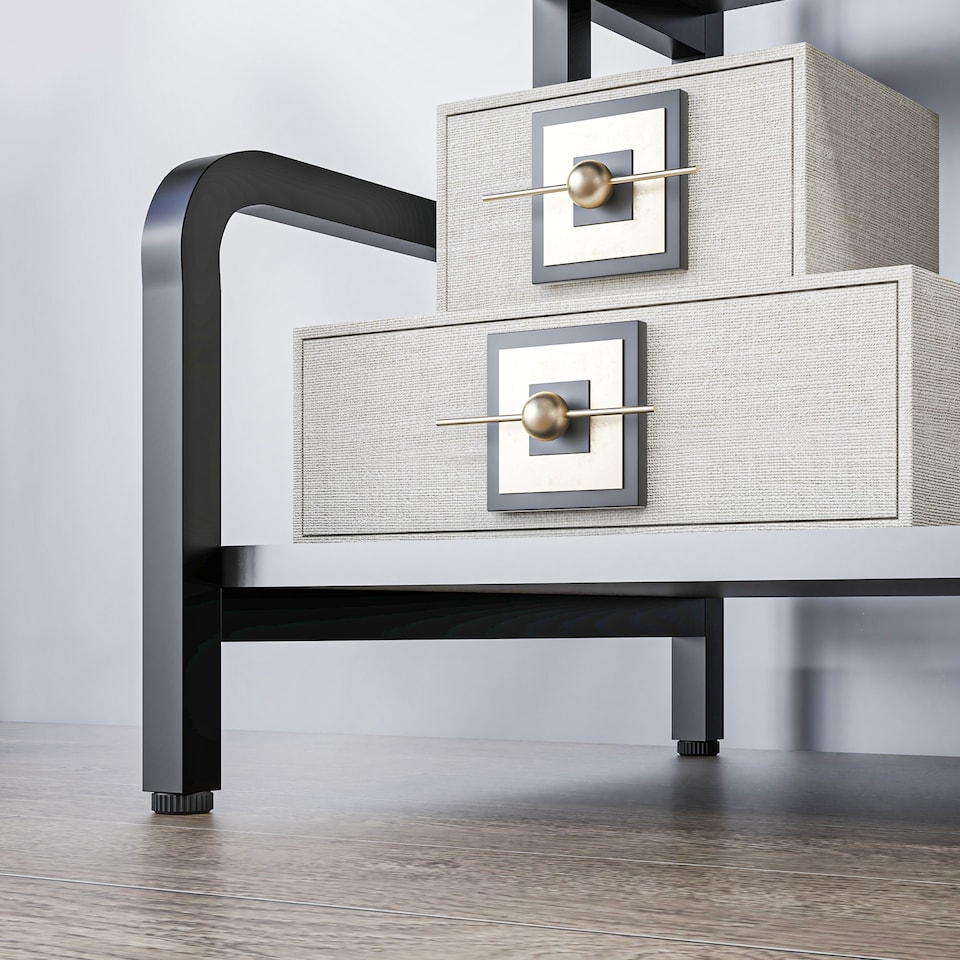 image 1 of HOMCOM 3-Tier Printer Stand with Storage Shelves, Printer Table, 55 x 40 x 77cm Printer Shelf for Home Office, Study, Black