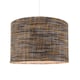 image 2 of Vintage Lined Linen Fabric Lamp Shade in Mustard Burgundy and Grey | Orange | Orange | 1
