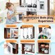 image 6 of COSTWAY Toddler Kitchen Playset Wooden Kids Kitchen With  Lights & Sounds