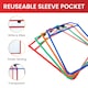 image 3 of Pack of 4 Assorted Coloured Edge Clear Dry Erase Write and Wipe Reusable Sleeve Pockets