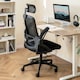 image 4 of COSTWAY Ergonomic Office Chair Adjustable Swivel Lumbar Support Black
