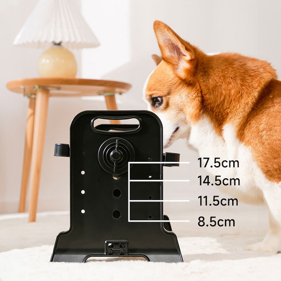 image 1 of Living and Home Adjustable Height Pet Bowl for Dogs & Cats – Ergonomic, Non-Slip Feeding Station | Black