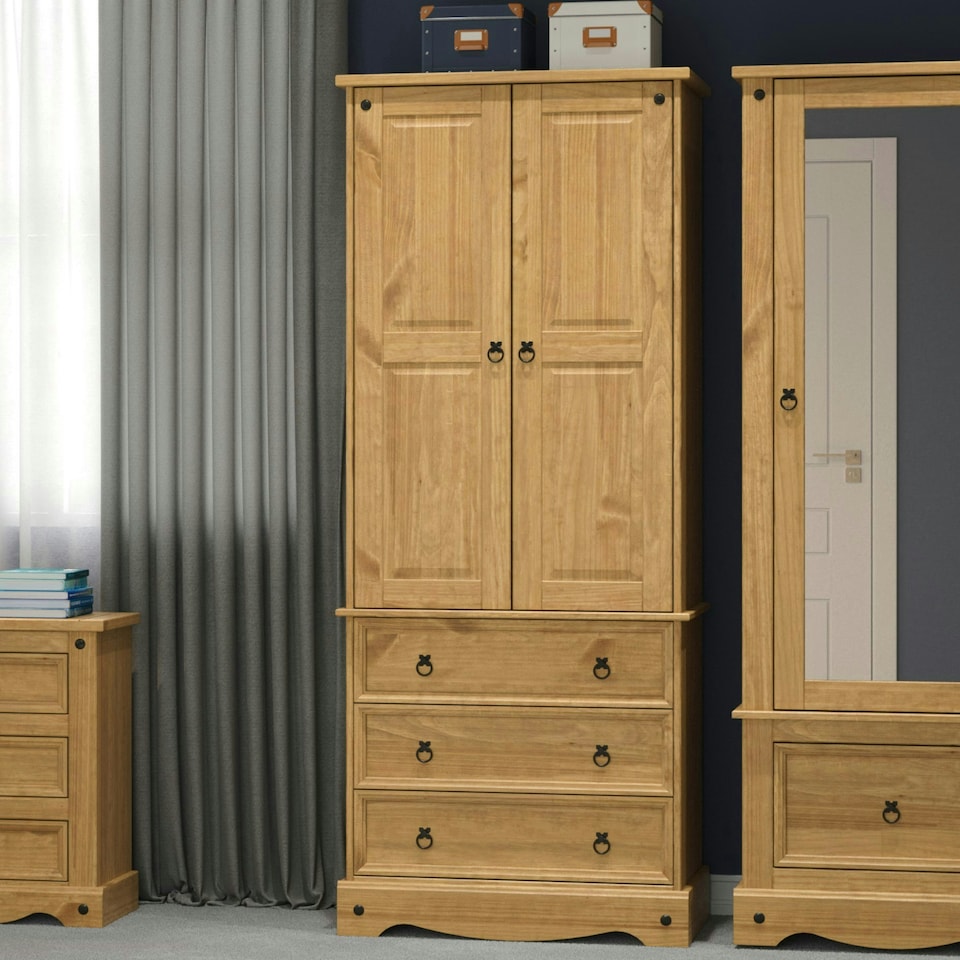 image 1 of Corona, 2 Door, 3 Drawer Wardrobe Brown
