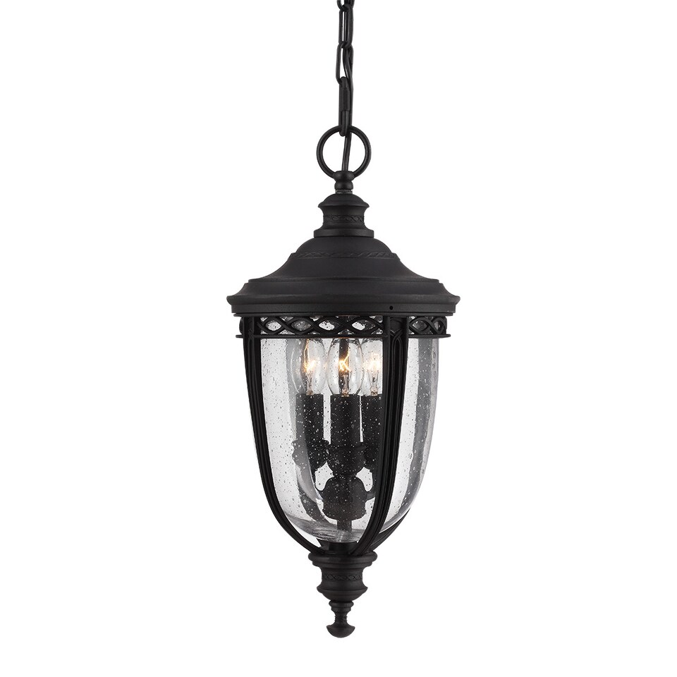image 1 of English Bridle 3 Light Medium Outdoor Ceiling Chain Lantern Black, E14