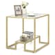 image 1 of COSTWAY 2-Tier Square Side Table Sofa End Snack Table Gold