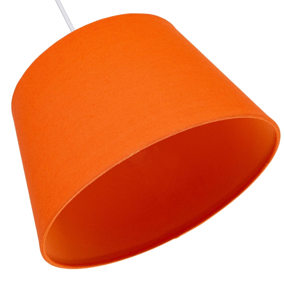 image 1 of Traditional 30cm Vivid Orange Linen Fabric Drum Table/Pendant Shade 60w Maximum | Orange | Orange | 1