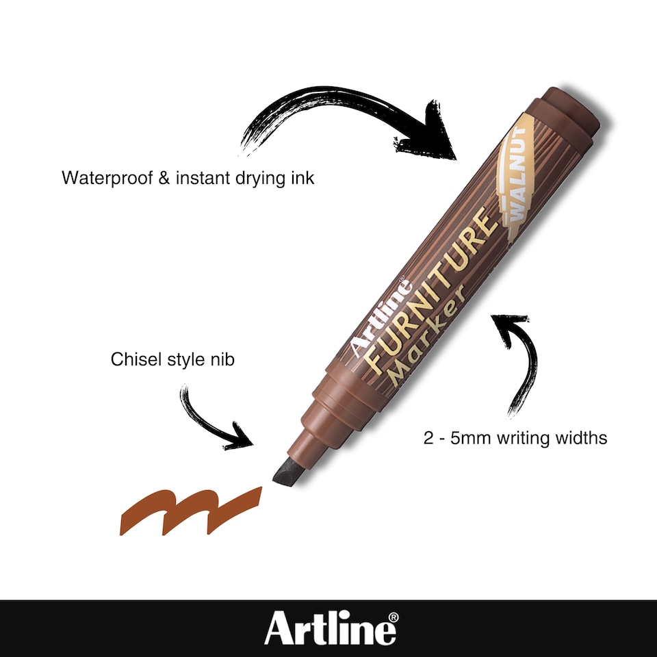 image 1 of Artline Pack of 4 Furniture Restoration Marker Pens - SET 1