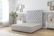 image 1 of Sloomy Mayfair Silver Plush Divan Bed Base 2 Drawers Same Side With 54 Inch Floor Standing Headboard | Silver | Silver | Super King | 1