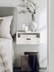 image 3 of Nightstand with 1 Drawer and 1 Shelf 17.7x9.8x8.7 inch Load Capacity 20 kg  NKD03-WX2 - White