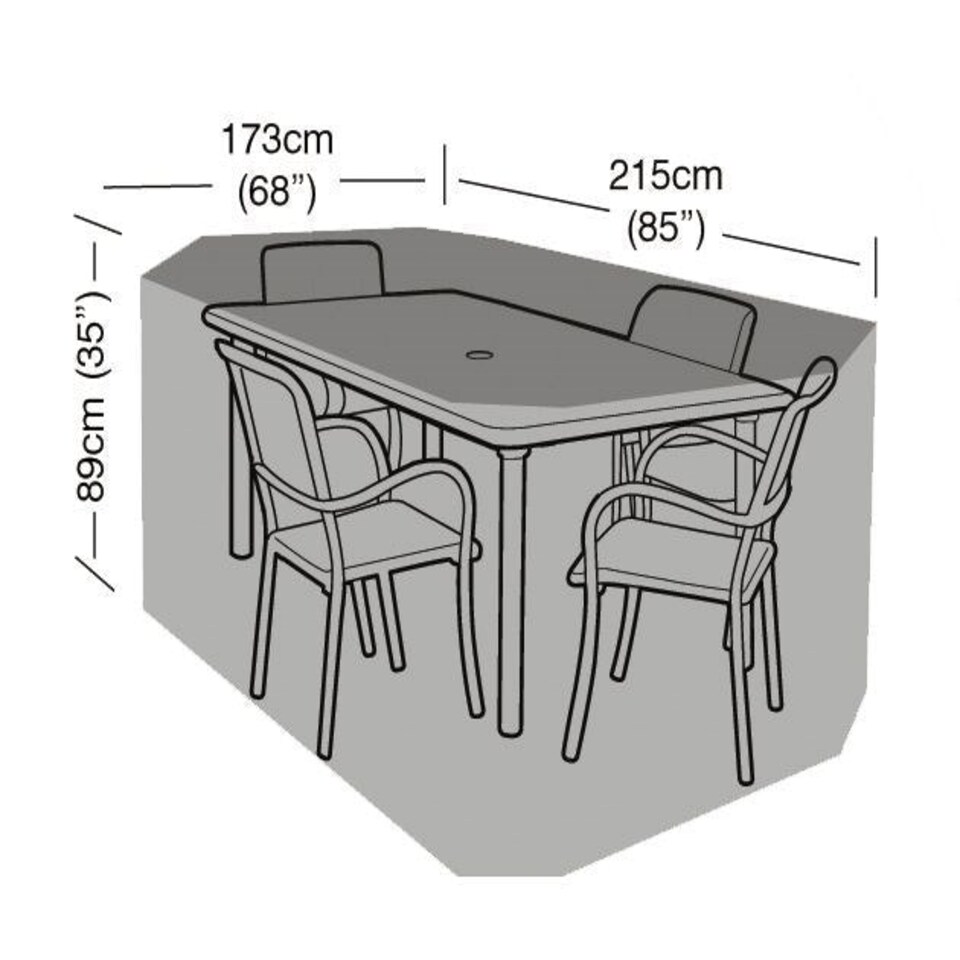 image 1 of Rectangular 4 Seater Furniture Set Protective Cover Black