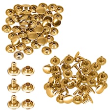 10mm Double Cap Rivets, Tubular Metal Studs for DIY Projects - 100pcs