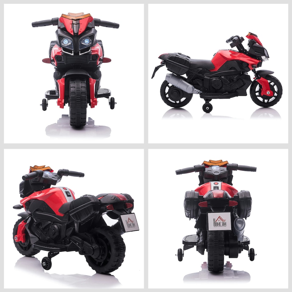 image 1 of HOMCOM Kids 6V Electric Motorcycle Ride-On Toy Battery 18 - 48 months Red
