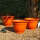 image 2 of Bell Pot 4x 48cm Round Plastic Garden Planter Orange