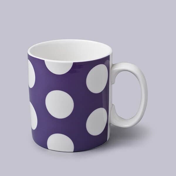 WM Bartleet & Sons Porcelain Spotty 1 Pint Big Mug in Purple