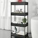 image 3 of Living and Home 4 Tiers Shelf  Trolley Cart Storage Rack for Kitchen & Bathroom - Black