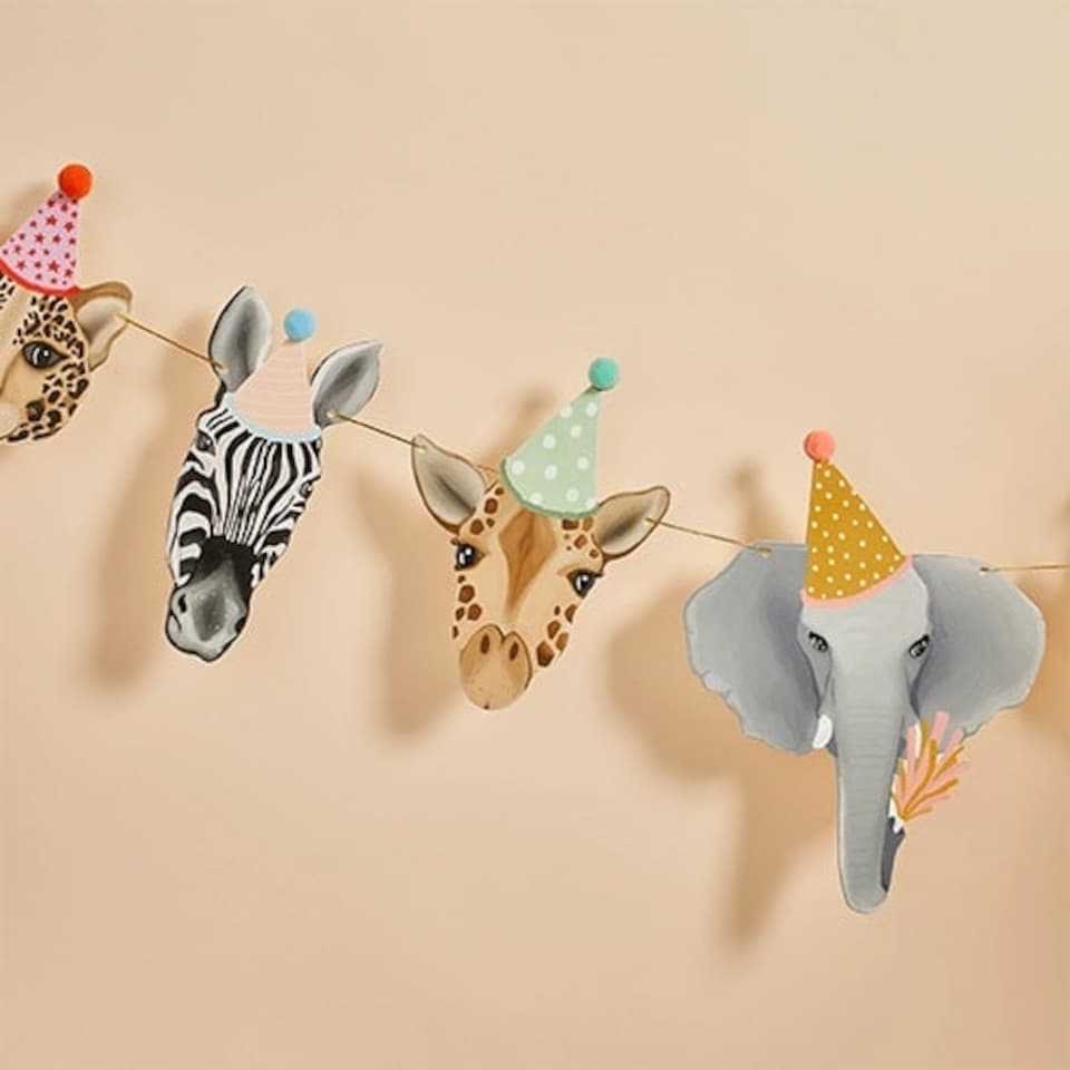 image 1 of Animal Party Paper Garland Hanging Decoration 2m
