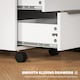 image 6 of HOMCOM 3-Drawer Lockable Filing Cabinet, File Cabinet on Wheels, Mobile Office Storage Drawers for Home Office, Bedroom and Living Room, White | White | White
