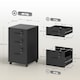 image 5 of HOMCOM Mobile Filing Cabinet with 3 Drawers and Wheels, Lockable Rolling Under Desk Drawers for A4 and Letter Sized Hanging File Holders, Printer Stand for Home Office, Black | Black | Black
