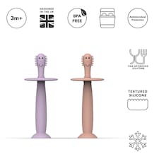 Matchstick Monkey Training Toothbrush Dusty Pink & Lilac 2 Pack