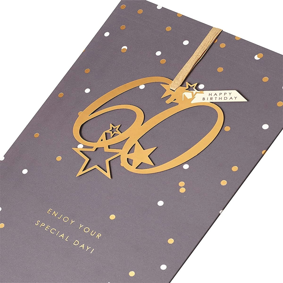 image 1 of Happy 60th Birthday Card with Hanging Keepsake Age 60