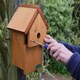 image 2 of Deluxe Alpine 300 Chalet Style Birdbox with Single Front Design Brown | One Size