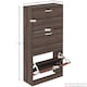 image 3 of Vida Designs 3 Drawer Shoe Cabinet Shoe Rack Storage Cupboard, Walnut