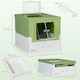 image 7 of PawHut Hooded Cat Litter Box, Pet Toilet w/ Scoop, Tray - Light Green
