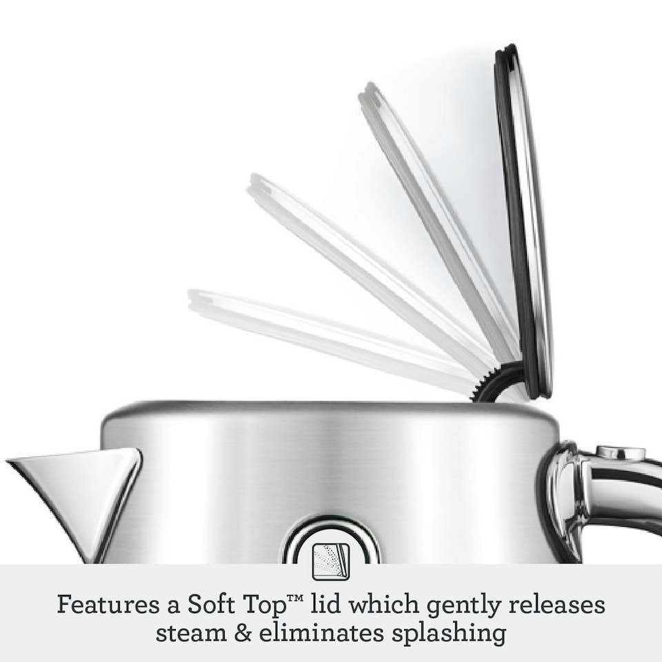 image 1 of Sage The Soft Top Luxe Quiet Electric Kettle, Fast Boil, Opens Softly, Elegant Design - 1.7 L Capacity, Cordless, 2400 W - Black Stainless Steel