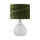image 1 of First Choice Lighting Tuscan White Ceramic Lamp with Dark Green Crushed Velvet Shade White | Green