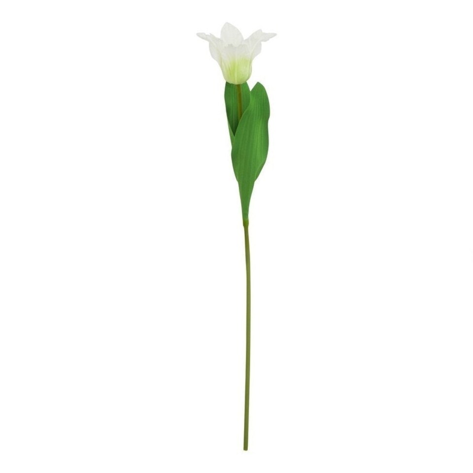 image 1 of The Natural Garden Collection Parrot Tulip - Artificial Flower (Single Stem) - Plastic - L9 x W9 x H67 cm - White