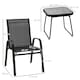 image 5 of Outsunny 3PCs Bistro Set with Breathable Mesh Fabric Stackable Chairs
