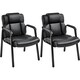 image 1 of Yaheetech Set of 2 Faux Leather Office Guest Chairs Black Black