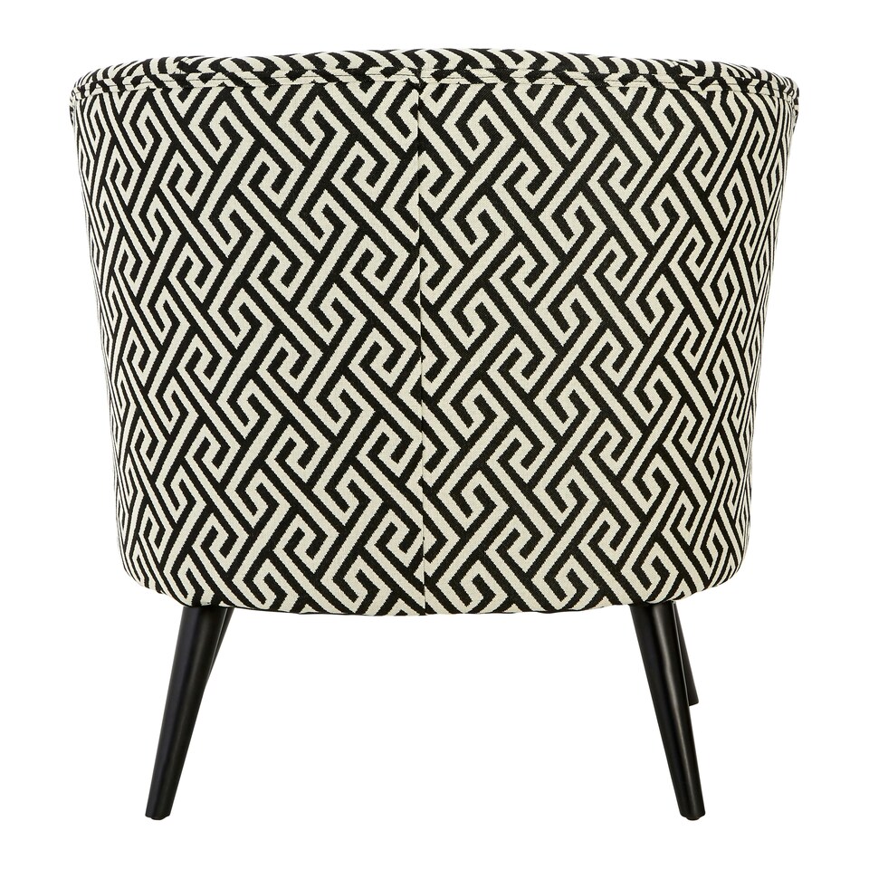 image 1 of Interiors by Premier Round Black and White Round Armchair, Accent Chair for Living Room, Accent Lounge Chair for Home
