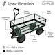 image 2 of Oypla Heavy Duty Metal Gardening Trolley - Green Trailer Cart