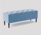image 2 of 120cm Swiss Chesterfield Ottoman Storage Bench- Plush Velvet Shoe Bench - Duck Egg Upholstery Footstool with Storage