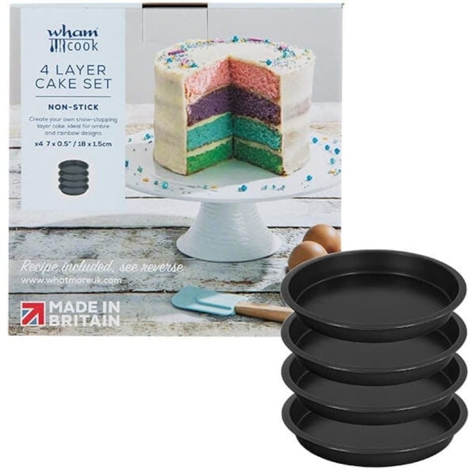 image 1 of Wham Cook 18cm 4 Layer Rainbow Cake Set