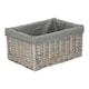 image 1 of Small Grey Wash Grey Cotton Lined Willow Storage Baskets | Brown | Grey | S | 1