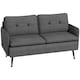 image 1 of HOMCOM Modern Two Seater Sofa, Button Tufted Loveseat with Cushions and Steel Legs for Living Room, Guest Room, Dark Grey | Grey | One Size