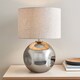 image 3 of Lola - Smoke Mirror Dimpled Glass 43cm Table Lamp