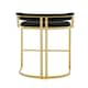 image 5 of Interiors by Premier Black Bar Chair Stool with Back, Kitchen Stool for Bar, Gold Frame Breakfast Stool with Velvet Upholstery