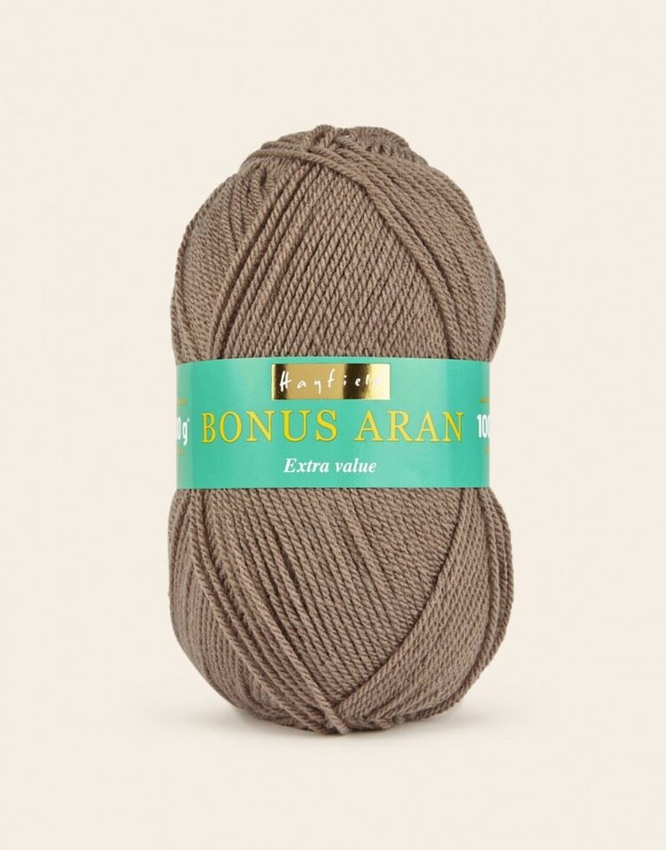 Hayfield Beige Bonus Aran Yarn (Value Pack 10 x 100g Balls) For Crochet, Knitting - 256m per ball